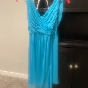 Elegant Blue Sleeveless Dress